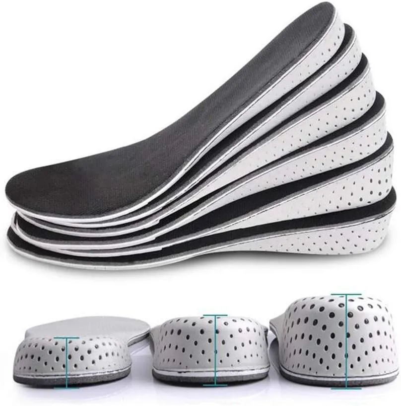 1Pair Soft Breathable Memory Foam Full Length Height Increase Insole Invisible Increasing Heel Lifting Inserts Short Boots Lifts Pads Elevator Insoles for Unisex Men Women(4.3cm Height)