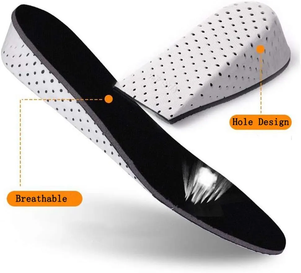 1Pair Soft Breathable Memory Foam Full Length Height Increase Insole Invisible Increasing Heel Lifting Inserts Short Boots Lifts Pads Elevator Insoles for Unisex Men Women(4.3cm Height)