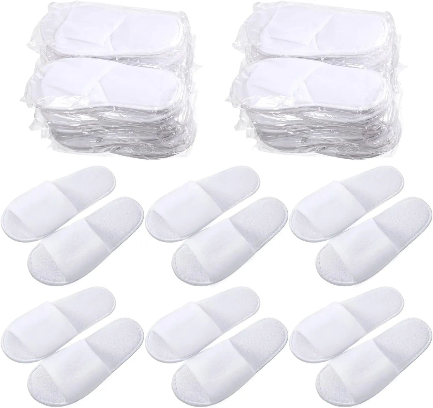 24 Pairs Spa Disposable Slippers Open Toe Non Slip Slippers for Women Men Guests Hotels Home Party Housewarming