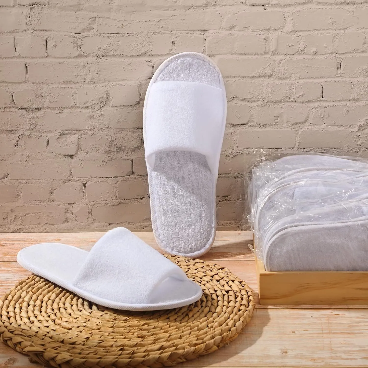 24 Pairs Spa Disposable Slippers Open Toe Non Slip Slippers for Women Men Guests Hotels Home Party Housewarming