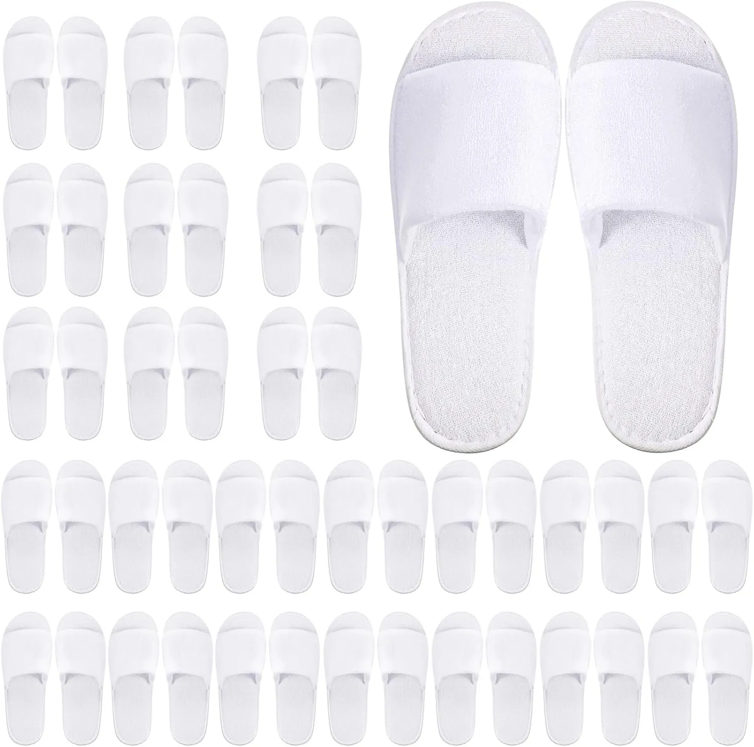 24 Pairs Spa Disposable Slippers Open Toe Non Slip Slippers for Women Men Guests Hotels Home Party Housewarming