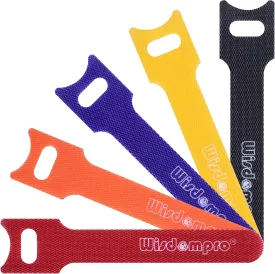 50 Pack 4 Inches Hook and Loop Cable Ties, Self-gripping Fastening Cord Strap by Wisdompro - Reusable, Durable Functional Ties to Keep Your Home, Office, Workspace from Tangled Messes of Cords