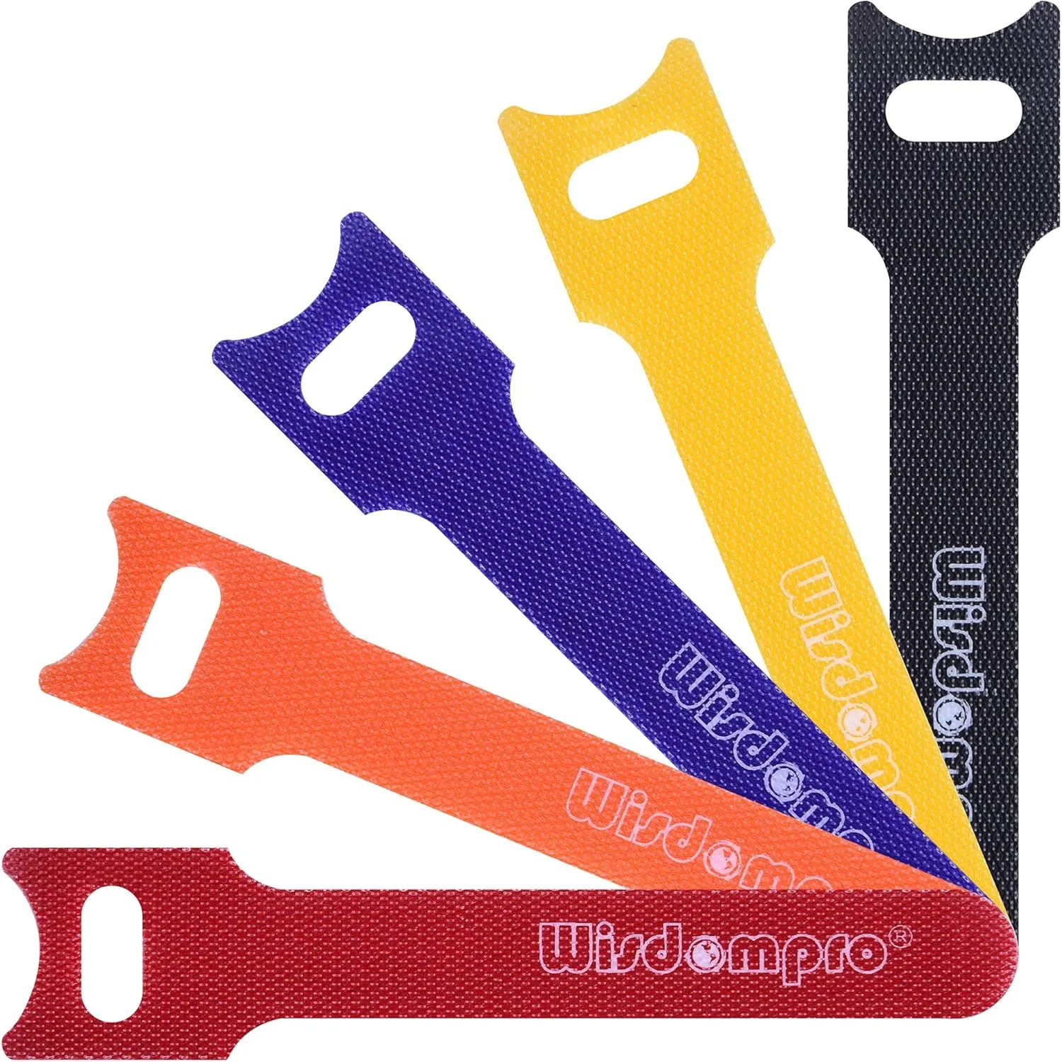 50 Pack 4 Inches Hook and Loop Cable Ties, Self-gripping Fastening Cord Strap by Wisdompro - Reusable, Durable Functional Ties to Keep Your Home, Office, Workspace from Tangled Messes of Cords