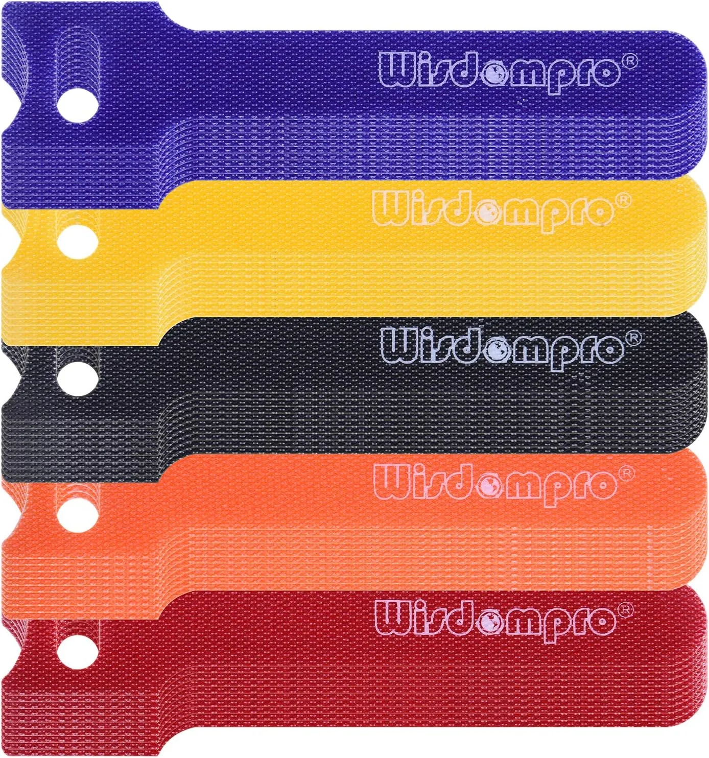 50 Pack 4 Inches Hook and Loop Cable Ties, Self-gripping Fastening Cord Strap by Wisdompro - Reusable, Durable Functional Ties to Keep Your Home, Office, Workspace from Tangled Messes of Cords