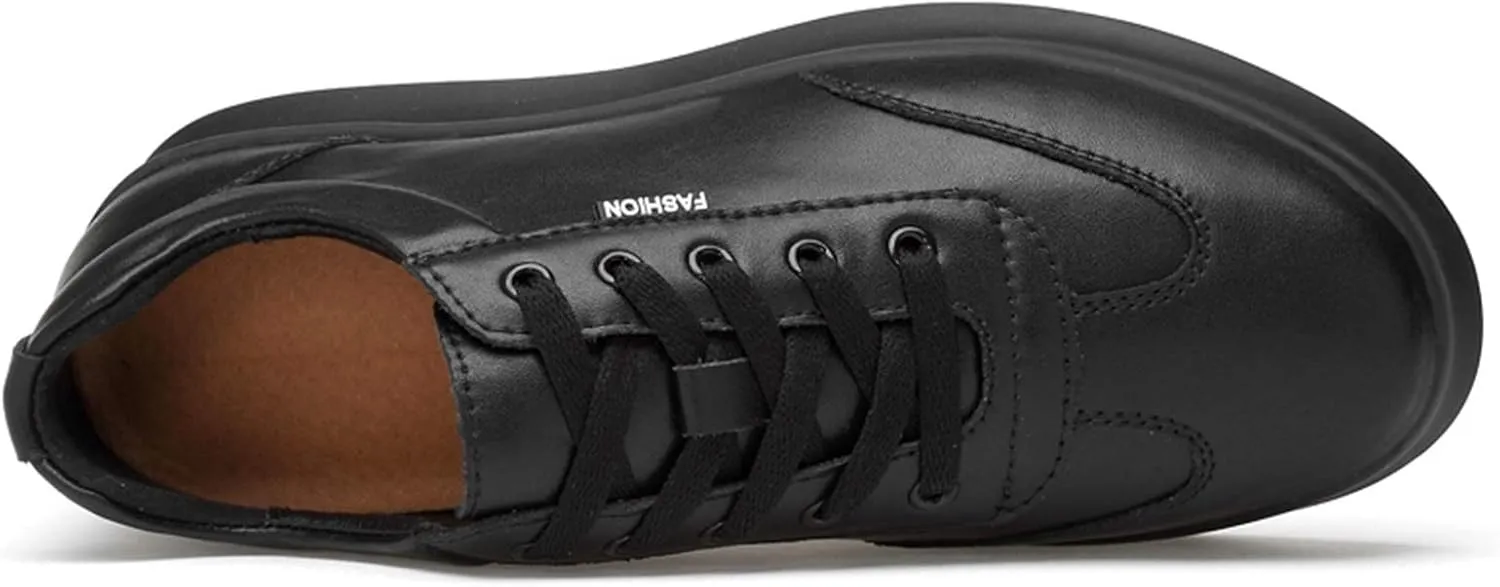 8cm Invisible Height Shoes for Men Sneakers Athletic Lace Up Taller Elevator Thick Bottom Casual Solid Color Run Shoes