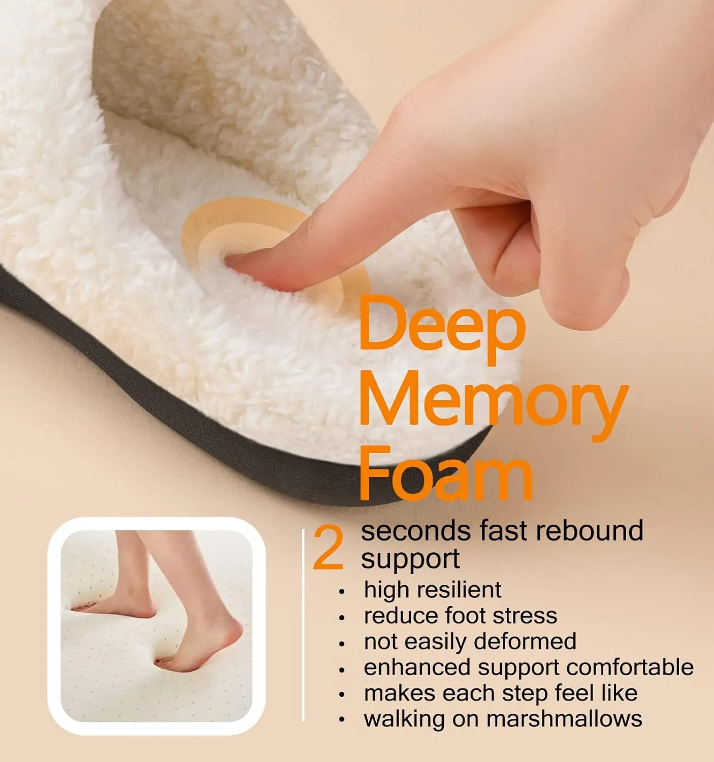 Ankis Womens Mens Slippers Memory Foam Comfort Wool-Like Plush Fleece Lined House Shoes for Indoor & Outdoor with Arch Support