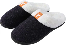Ankis Womens Mens Slippers Memory Foam Comfort Wool-Like Plush Fleece Lined House Shoes for Indoor & Outdoor with Arch Support