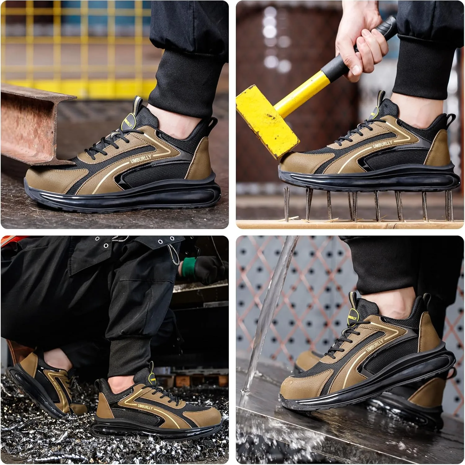 Asiman Steel Toe Shoes for Men Indestructible Work Shoes Lightweight Steel Toe Sneakers for Women Non Slip Breathable Safety Shoes Puncture Proof Composite Toe Shoes