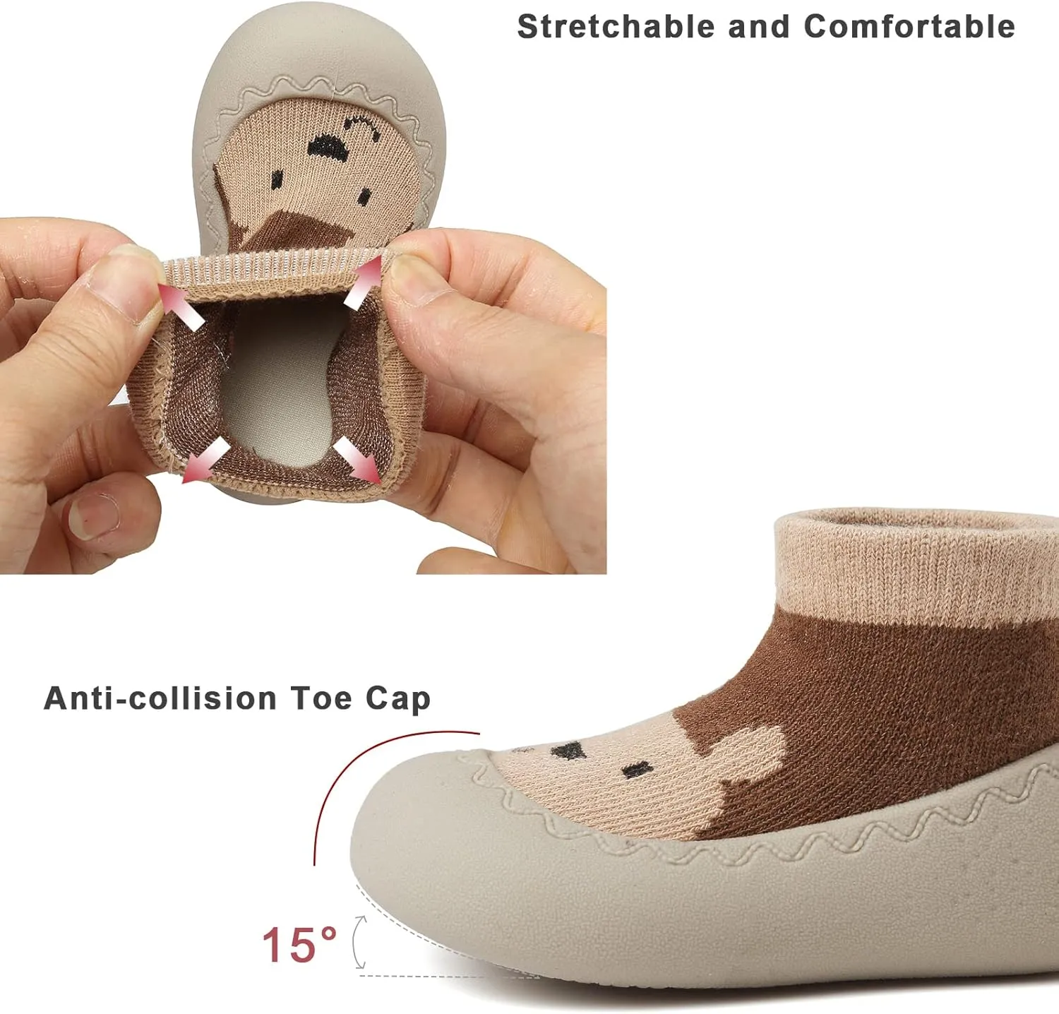 Baby Sock Shoes Toddler Cartoon Soft Rubber Sole Non Slip Indoor Floor Slipper for Infant Boys Girls