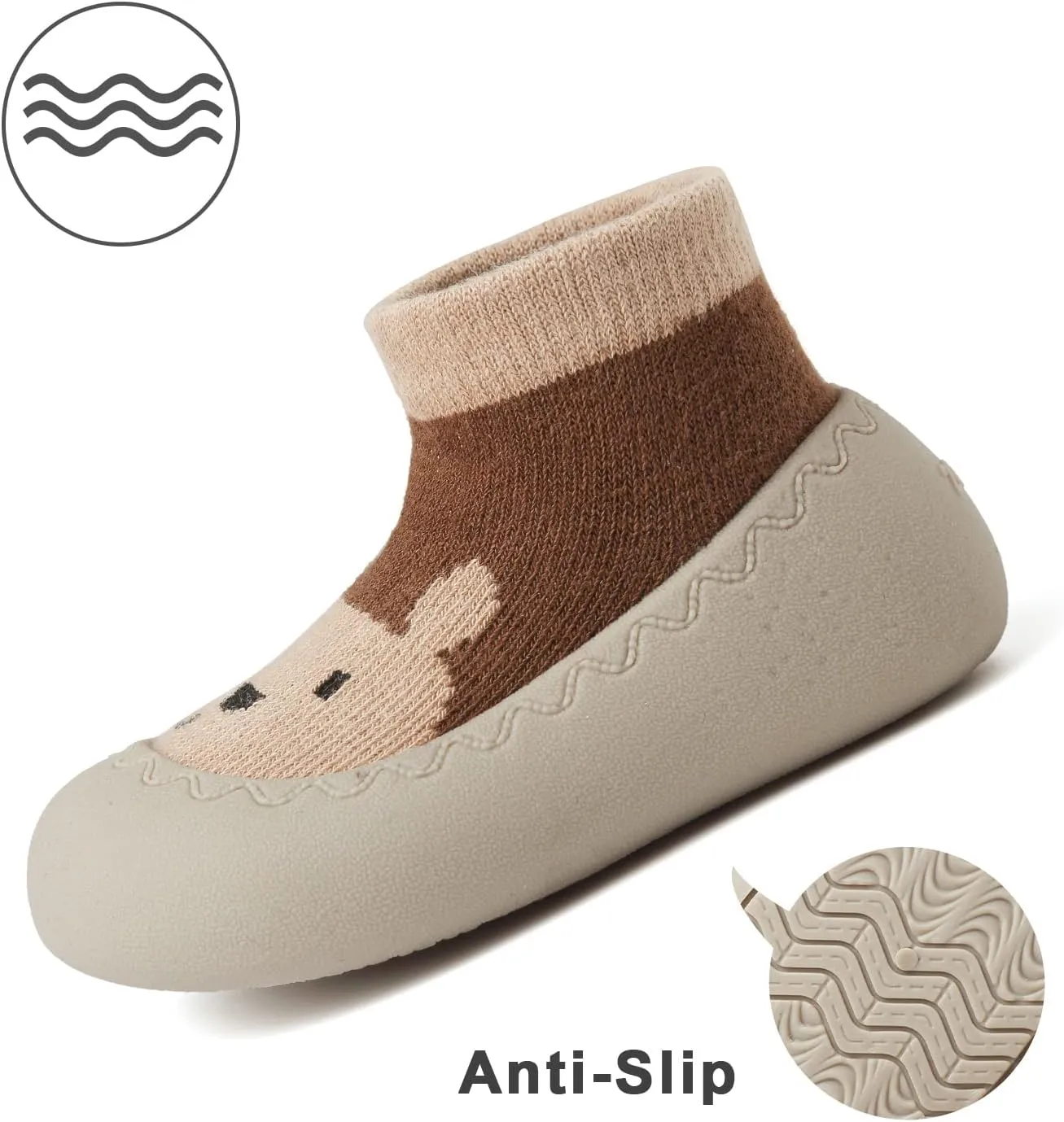Baby Sock Shoes Toddler Cartoon Soft Rubber Sole Non Slip Indoor Floor Slipper for Infant Boys Girls