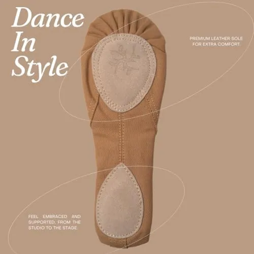 Ballet Shoes for Women, Men & Children, Durable Cotton Canvas, Adjustable Width, Split Sole, 6 Skin Tone Shades