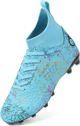 Boys' Soccer Shoes Kids Firm Ground Soccer Cleats Girls Athletic Sneakers Outdoor Turf Football Shoes for Little/Big Kid