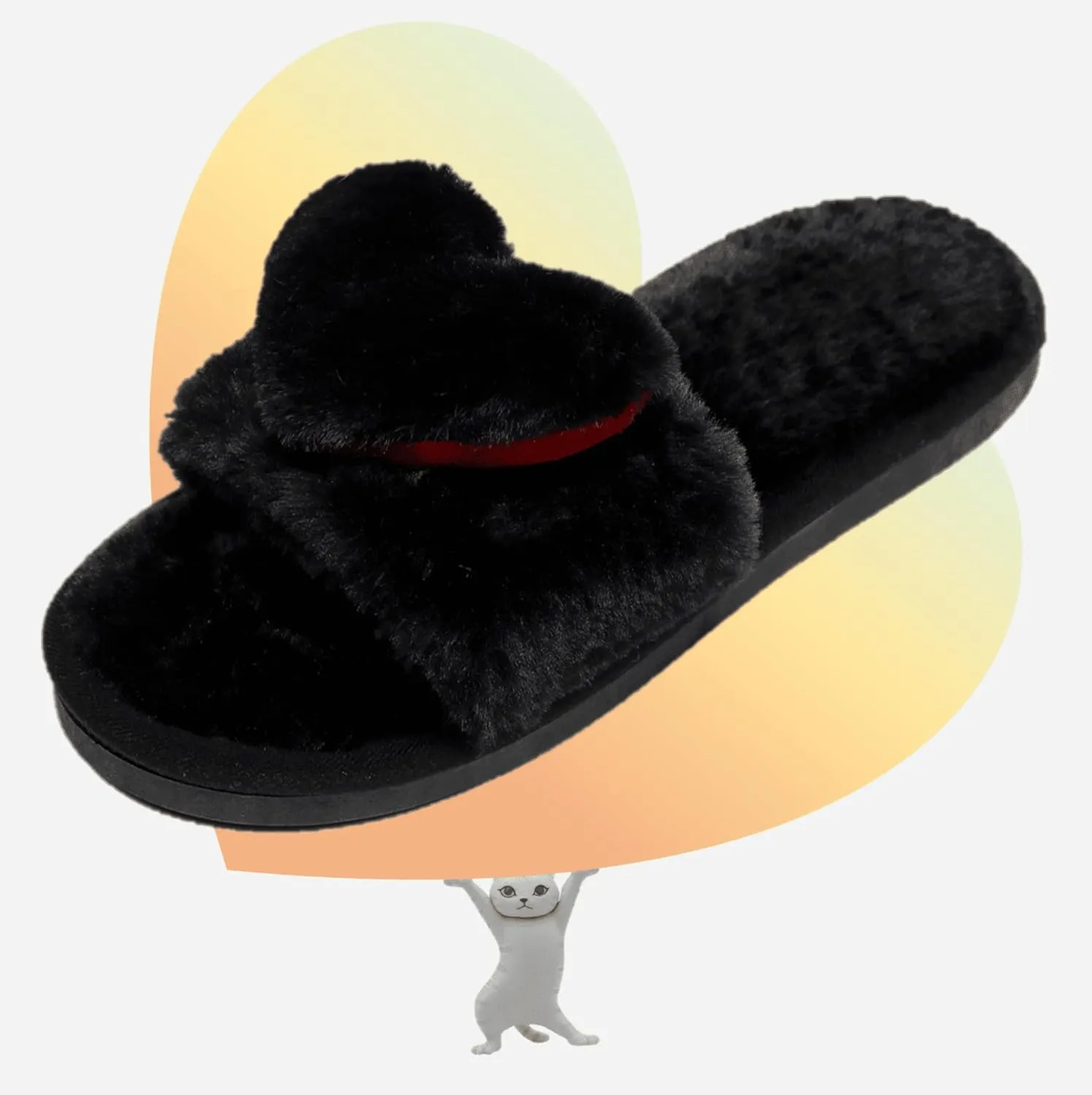 Crazy Lady Women's LOVE Slippers Fuzzy Fluffy Memory Foam House Shoes Open Toe Indoor and Outdoor