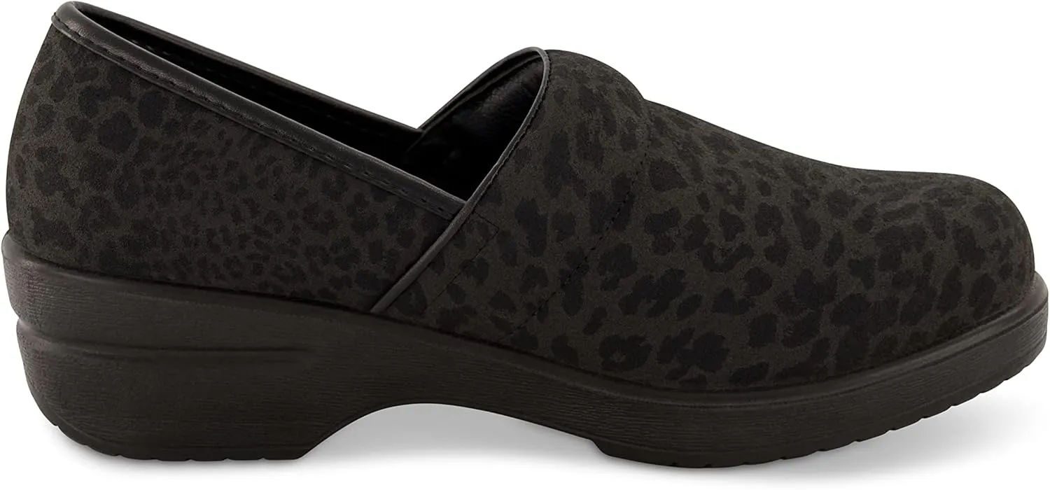 CUSHIONAIRE Women's Claire Slip-On Clog, Vegan Leather, Memory Foam, Lightweight Comfort Clog with 1.5-Inch Heel