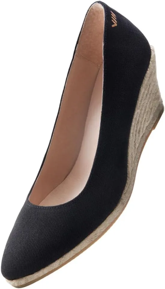 Dunes Canvas Espadrille Wedges with 2  Heel Women's Sandals with Breathable Cotton Canvas and 100% Natural Jute Midsole for All Casual Occasions