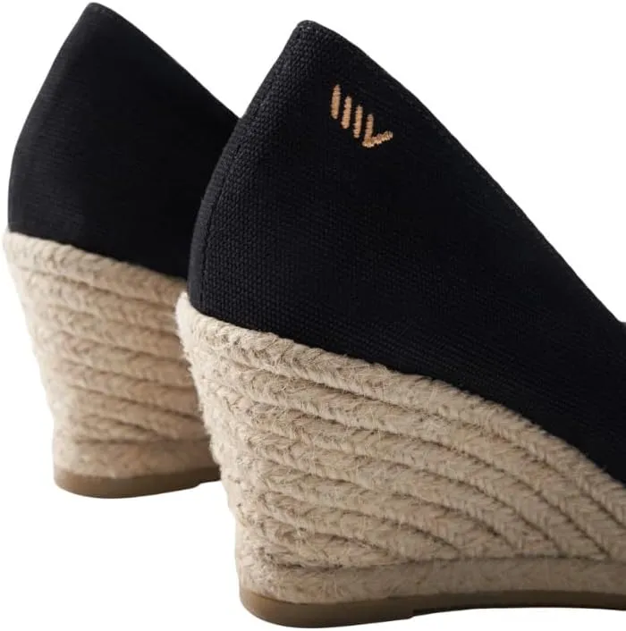 Dunes Canvas Espadrille Wedges with 2  Heel Women's Sandals with Breathable Cotton Canvas and 100% Natural Jute Midsole for All Casual Occasions