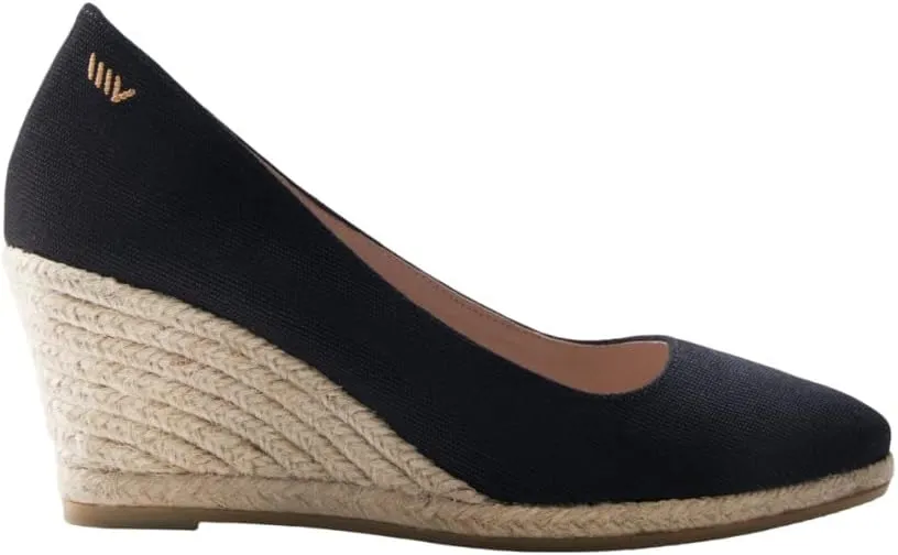Dunes Canvas Espadrille Wedges with 2  Heel Women's Sandals with Breathable Cotton Canvas and 100% Natural Jute Midsole for All Casual Occasions