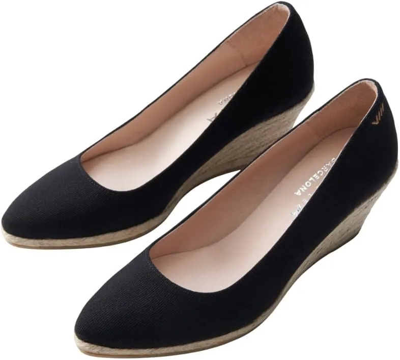 Dunes Canvas Espadrille Wedges with 2  Heel Women's Sandals with Breathable Cotton Canvas and 100% Natural Jute Midsole for All Casual Occasions