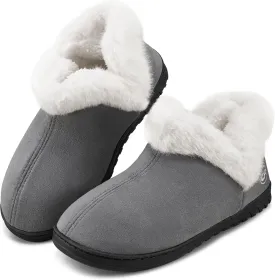 Ecetana Womens Slippers House Shoes: Memory Foam Comfy Closed Back Fuzzy Slippers Indoor and Outdoor Cozy Slip On Soft Bedroom Shoes