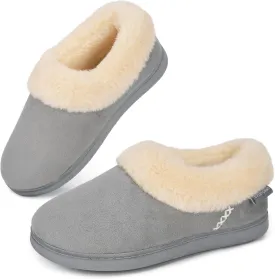 EverFoams Women's Faux Fur Bootie Slippers Ladies House Shoes with Bedroom Memory Foam and Indoor Outdoor Rubber Sole