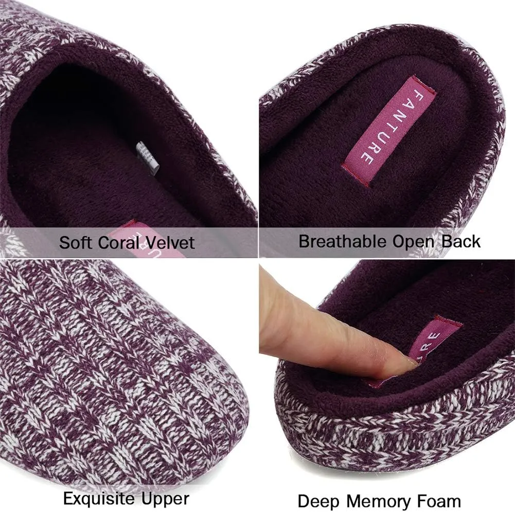 FANTURE nisex Men's Women's Memory Foam Slippers Comfort Cotton-Blend Closed Toe House Shoes Indoor Scuff-U419WMT029-2024-0606