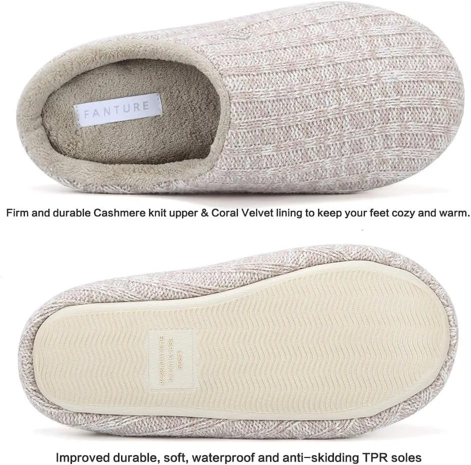 FANTURE nisex Men's Women's Memory Foam Slippers Comfort Cotton-Blend Closed Toe House Shoes Indoor Scuff-U419WMT029-2024-0606