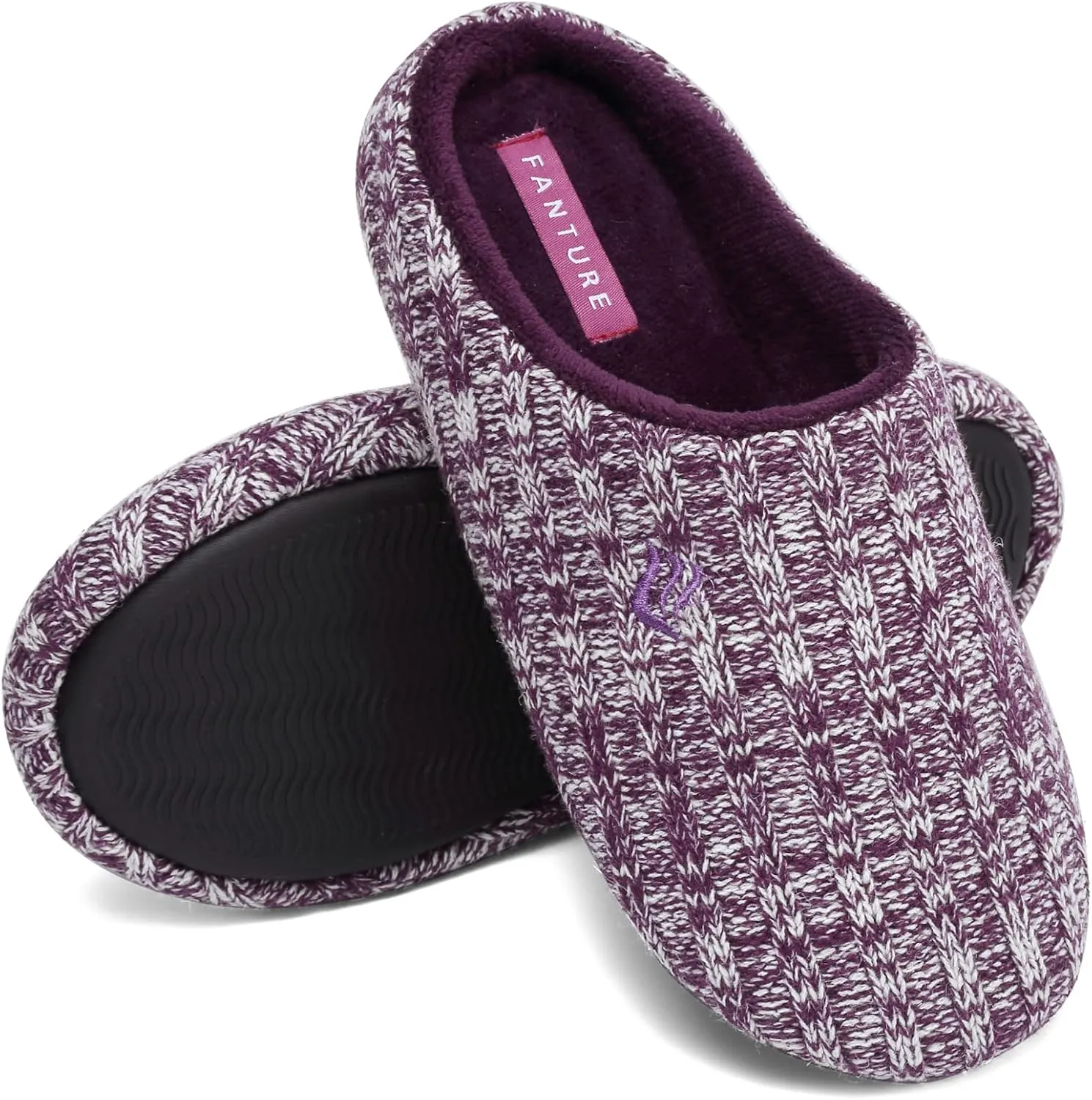 FANTURE nisex Men's Women's Memory Foam Slippers Comfort Cotton-Blend Closed Toe House Shoes Indoor Scuff-U419WMT029-2024-0606