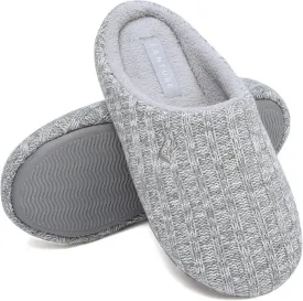 FANTURE nisex Men's Women's Memory Foam Slippers Comfort Cotton-Blend Closed Toe House Shoes Indoor Scuff-U419WMT029-2024-0606