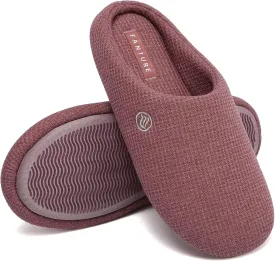 FANTURE nisex Men's Women's Memory Foam Slippers Comfort Cotton-Blend Closed Toe House Shoes Indoor Scuff-U419WMT029-2024-0606