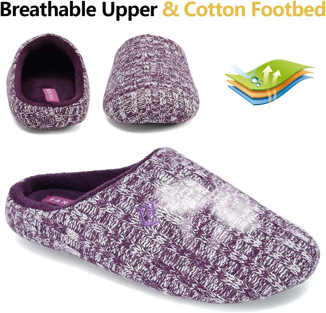 FANTURE nisex Men's Women's Memory Foam Slippers Comfort Cotton-Blend Closed Toe House Shoes Indoor Scuff-U419WMT029-2024-0606