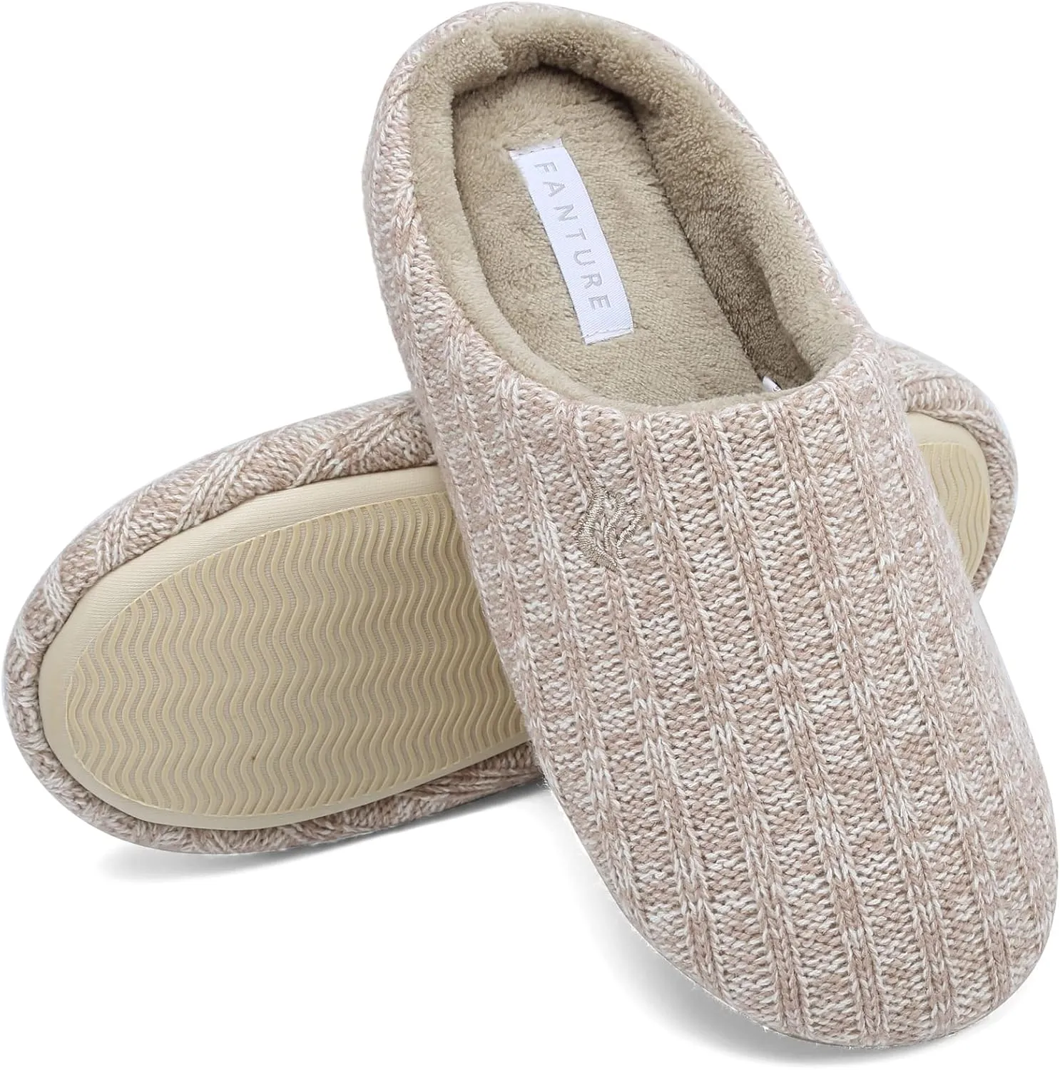 FANTURE nisex Men's Women's Memory Foam Slippers Comfort Cotton-Blend Closed Toe House Shoes Indoor Scuff-U419WMT029-2024-0606
