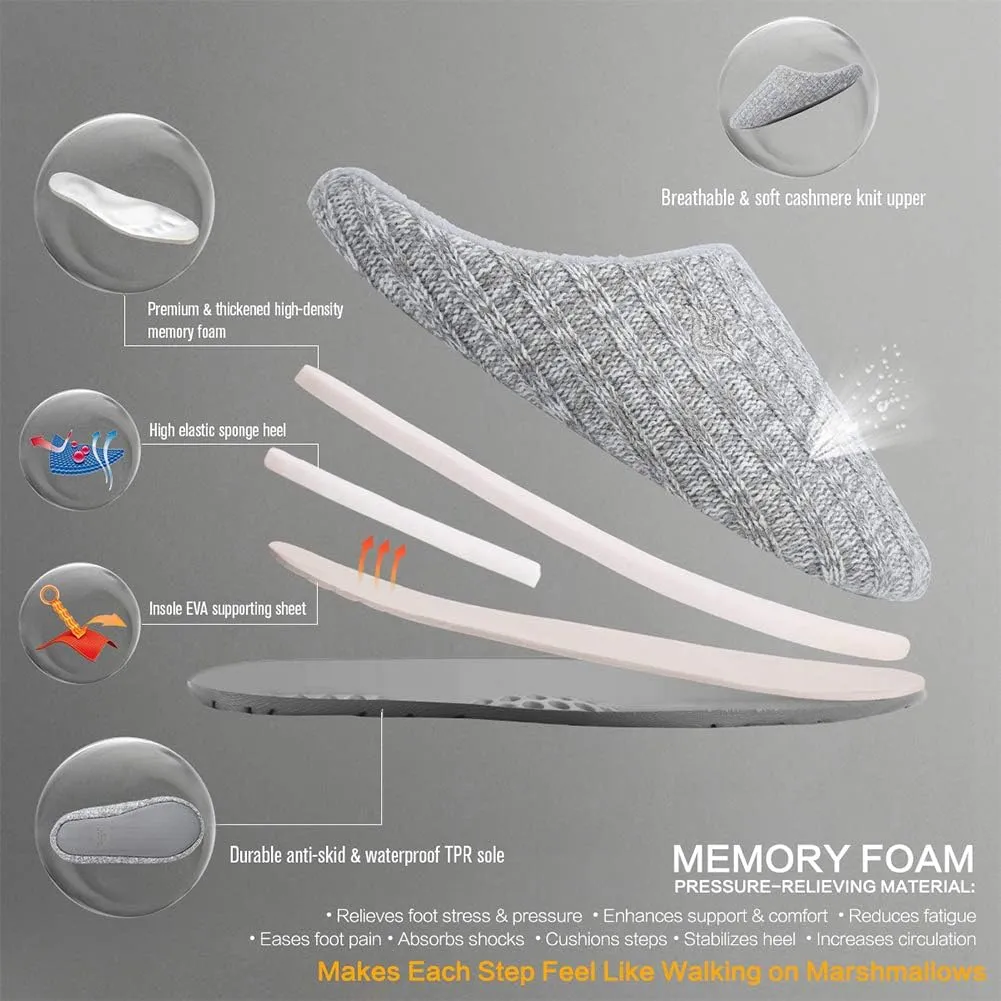 FANTURE nisex Men's Women's Memory Foam Slippers Comfort Cotton-Blend Closed Toe House Shoes Indoor Scuff-U419WMT029-2024-0606