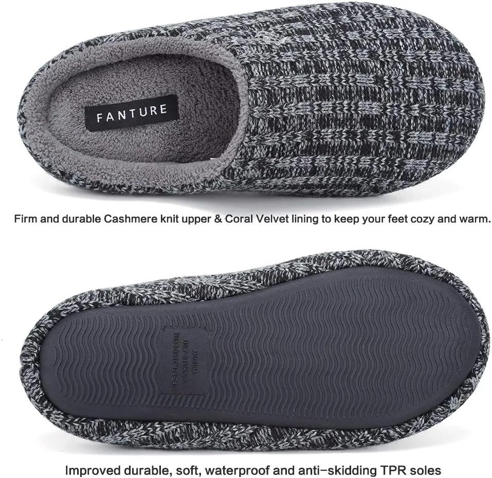 FANTURE nisex Men's Women's Memory Foam Slippers Comfort Cotton-Blend Closed Toe House Shoes Indoor Scuff-U419WMT029-2024-0606