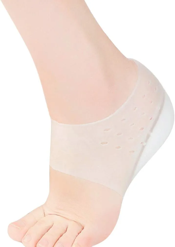 Heel Cup Insoles Half Height Increase Insoles Invisible Silicone Shoe Lift Heel Pads 3 cm Men Women (for Size 40-46)