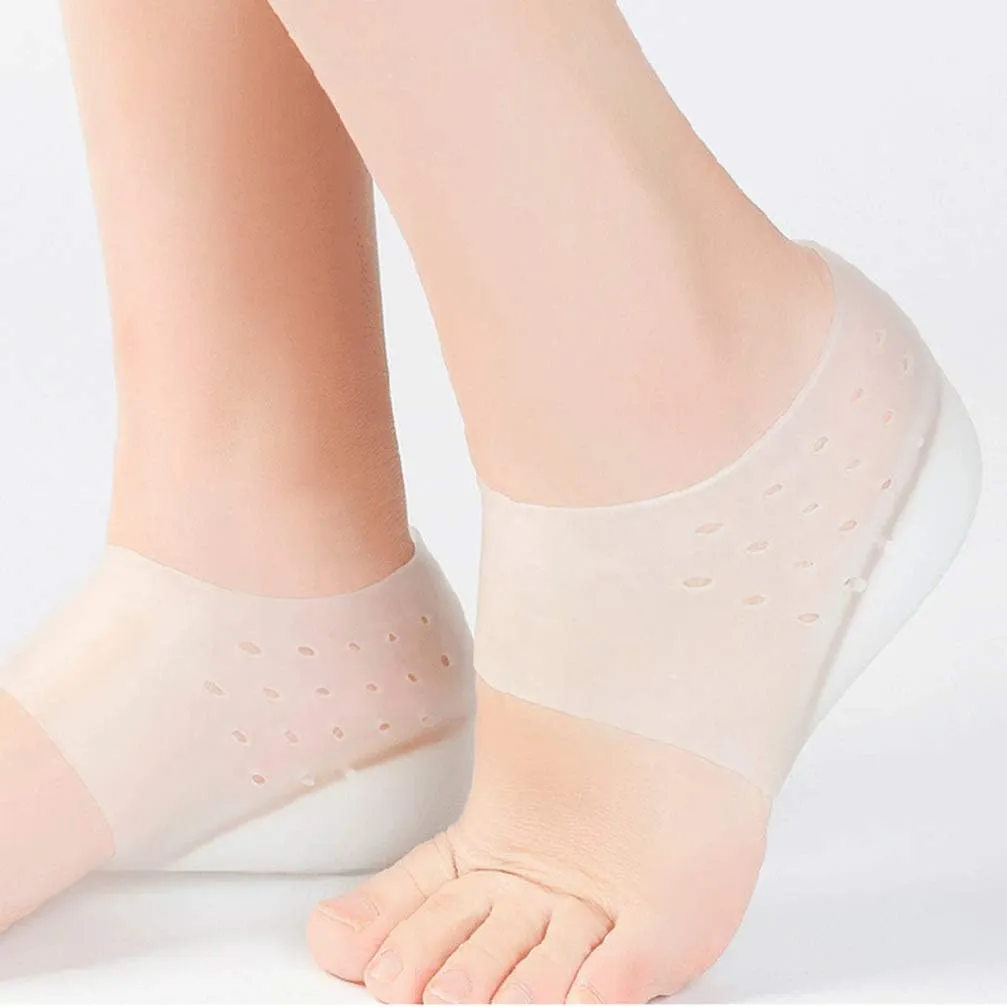 Heel Cup Insoles Half Height Increase Insoles Invisible Silicone Shoe Lift Heel Pads 3 cm Men Women (for Size 40-46)
