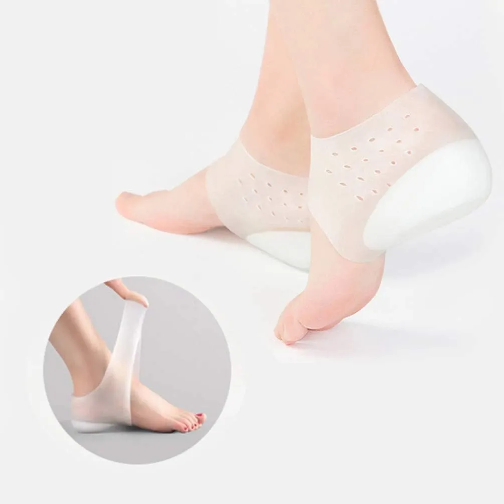 Heel Cup Insoles Half Height Increase Insoles Invisible Silicone Shoe Lift Heel Pads 3 cm Men Women (for Size 40-46)