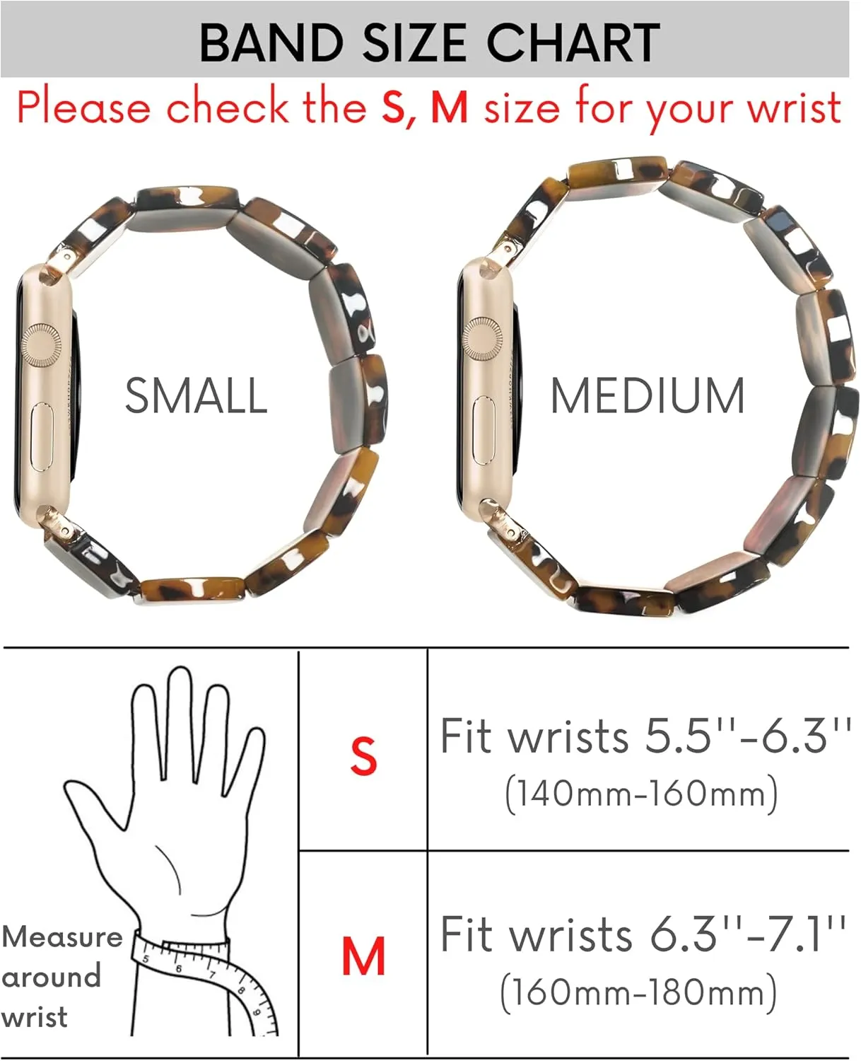 Heesch Tortoise Stretchy Watch Band Compatible with Apple Watch Serise Ultra/SE/8/7/6/5/4/3/2/1, Resin Cute Watch Strap Wristband for iWatch Bracelet for Women Men Girls, 38/40/41mm, 42/44/45/46/49mm, Oval Version