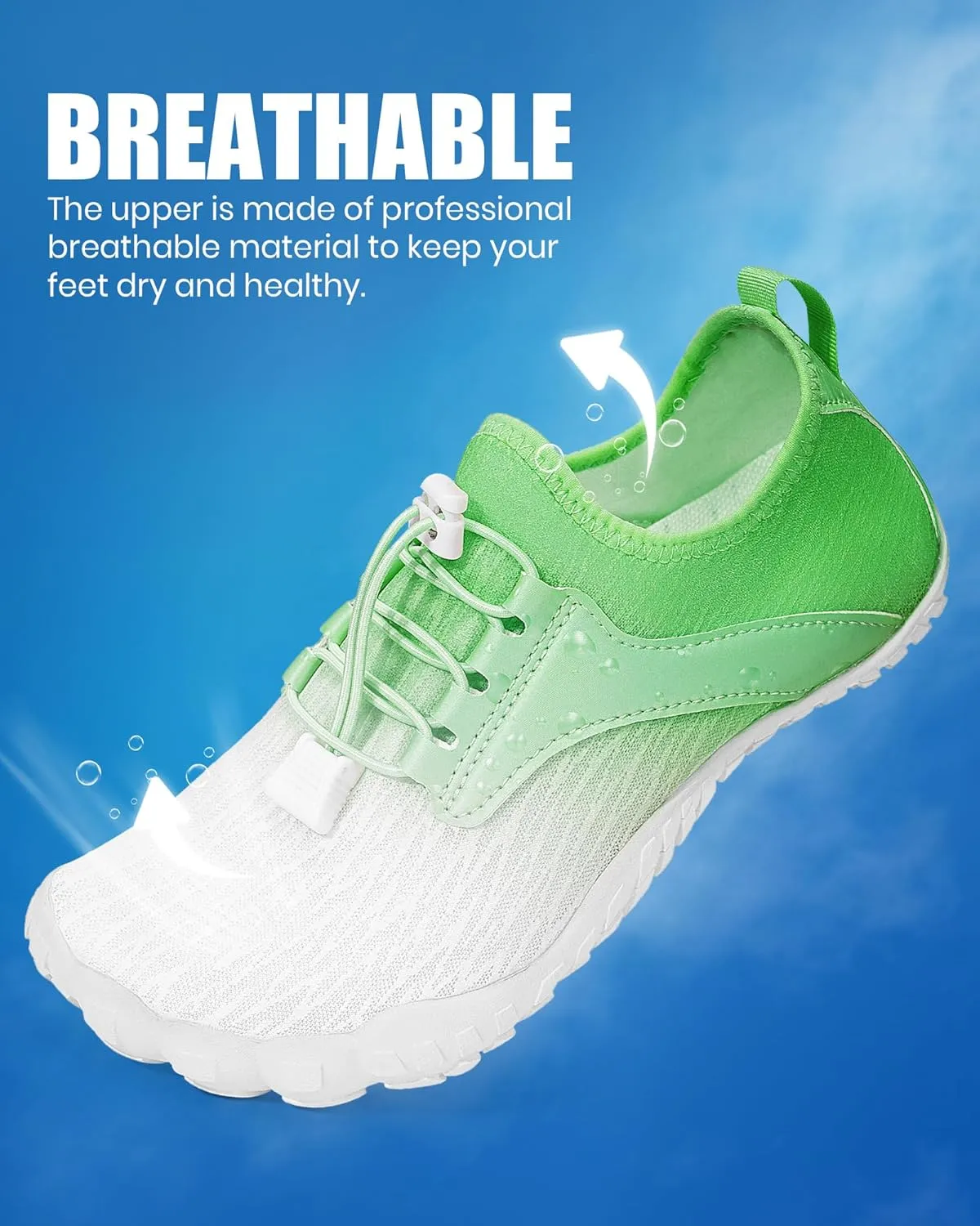 Hike Barefoot Water Shoes Women Men, Newly Water-Drops Pattern Pro Minimalist Shoe Quick Dry Wide Toe Breathable & Non-Slip for Hiking Beach Aqua Surf Swim