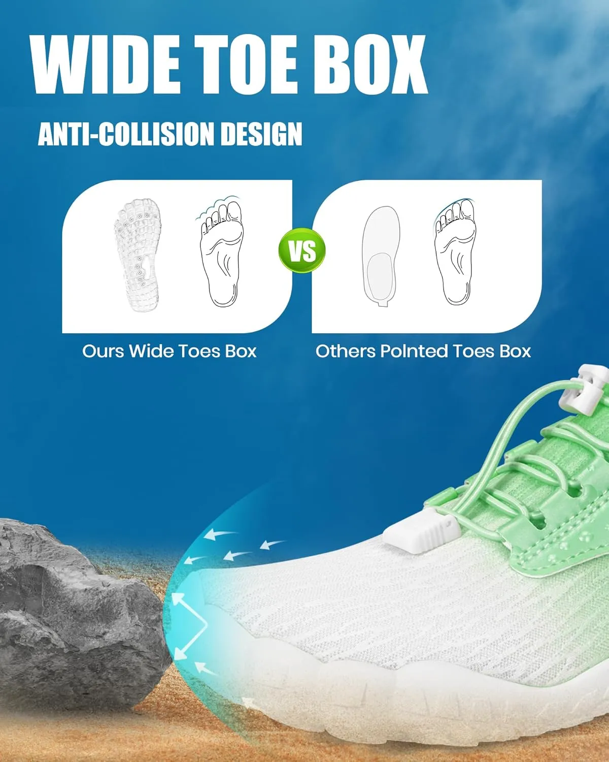 Hike Barefoot Water Shoes Women Men, Newly Water-Drops Pattern Pro Minimalist Shoe Quick Dry Wide Toe Breathable & Non-Slip for Hiking Beach Aqua Surf Swim