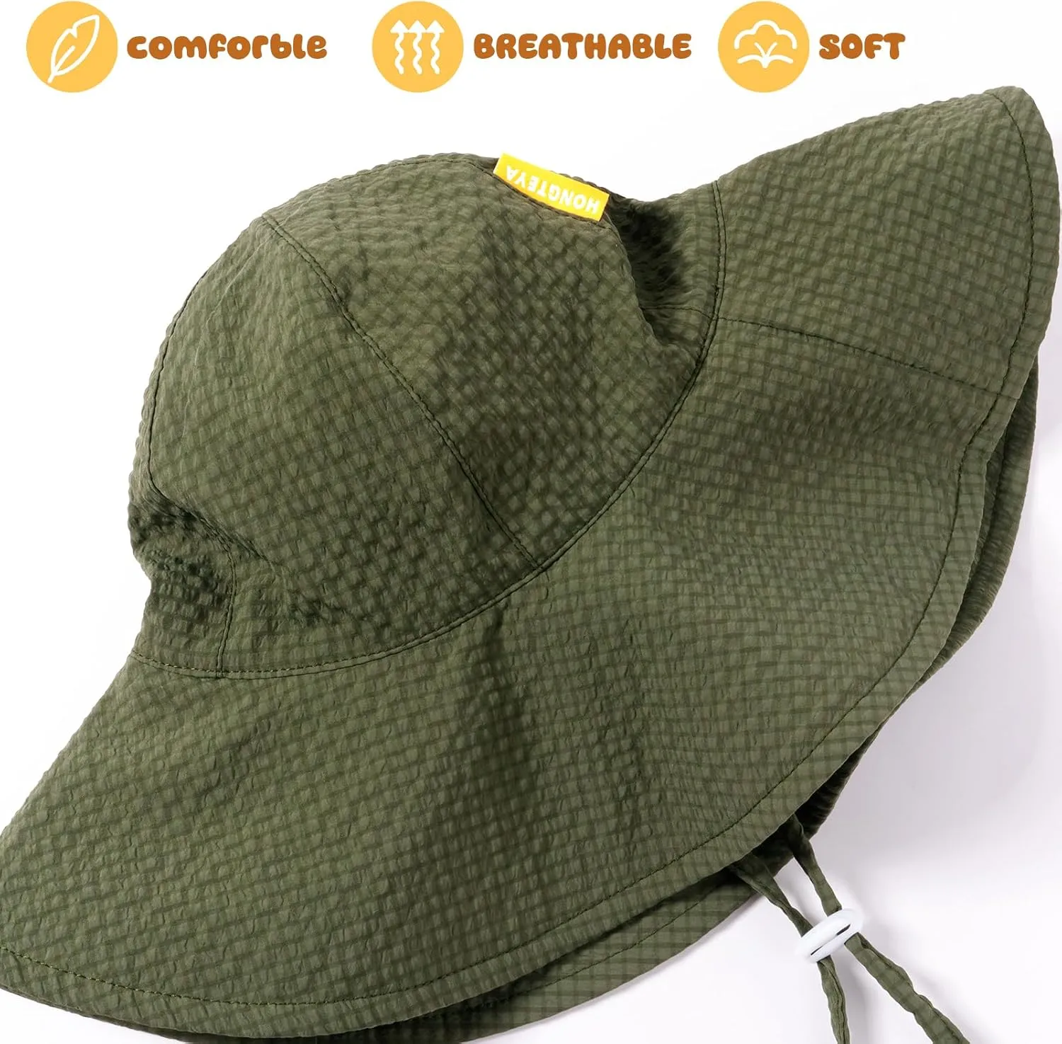 HONGTEYA Baby Sun Hat Toddler Girl Beach Hat Adjustable Outdoor Summer Hat UPF 50  Sun Protection Wide Brim Infant Kids