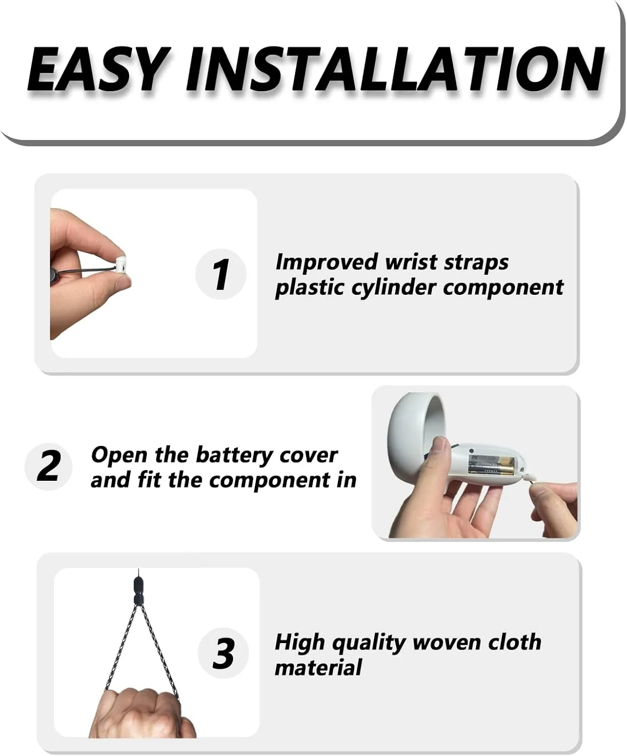 Improved Replacement Reflective Wrist Straps for Oculus Quest 2 Gen Controller, Sturdy Comfy Adjustable Hand Strap for Oculus, Easy Attach White Resin Stopper for Oculus Controllers