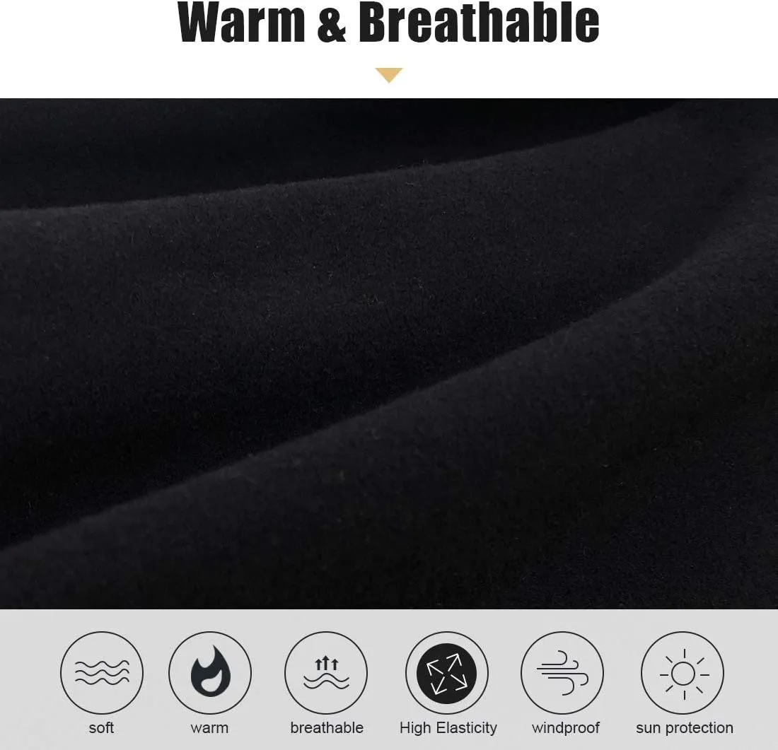 KGC 2 Pack Winter Neck Warmer Gaiter Fleece Windproof Face Mask Cover Cold Weather Scarf for Men & Women