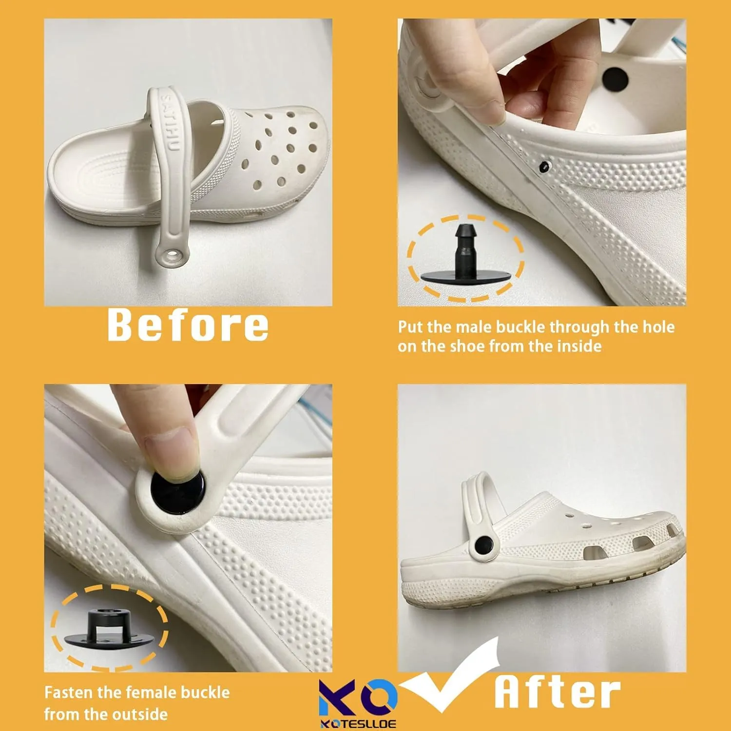 KOTESLLOE 8 Sets Replacement Rivets for Crocs, Replacement Parts for Crocs