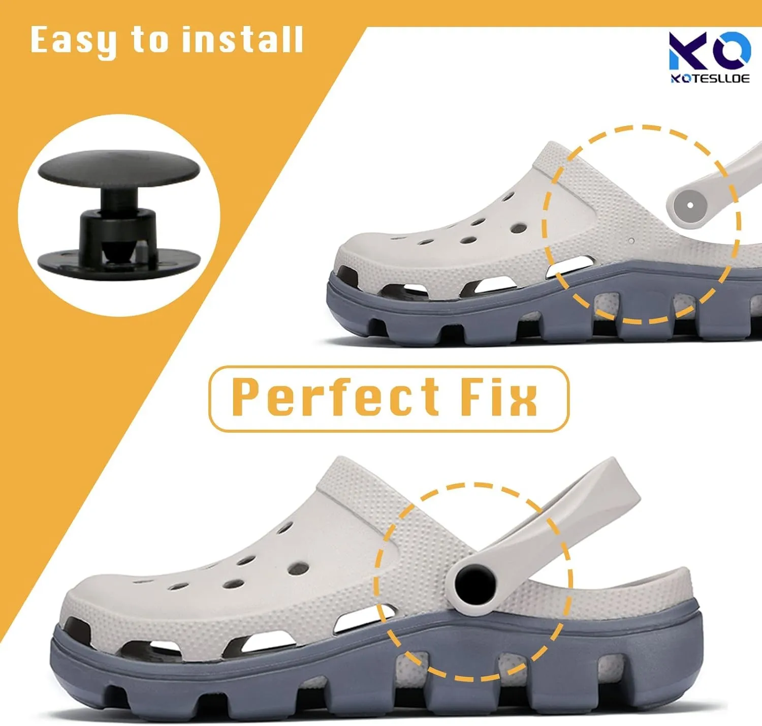 KOTESLLOE 8 Sets Replacement Rivets for Crocs, Replacement Parts for Crocs