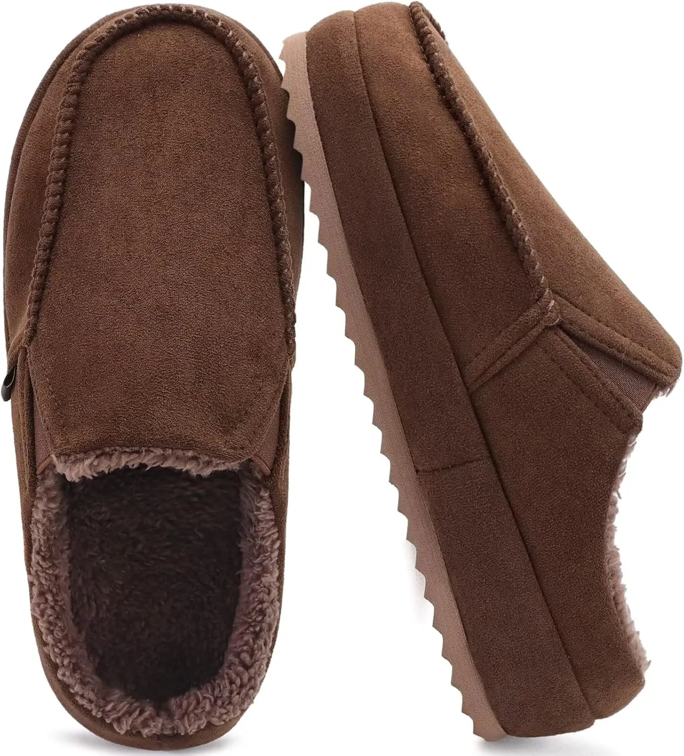 KuaiLu Womens Clog Slippers Cozy Suede Warm Plush Lined Arch Support Faux Fur House Ladies Bedroom Slippers Comfy Orthopedic Memory Foam Plantar Fasciitis Home Indoor Outdoor Shoes Brown US8.5