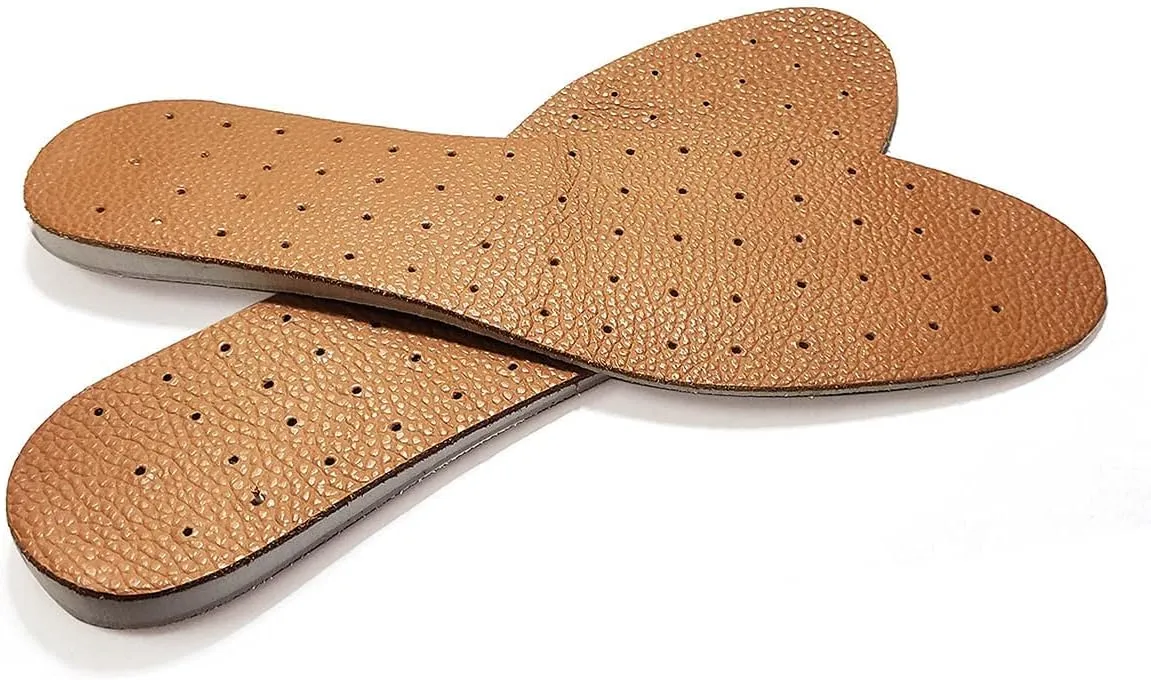 Leather Insole Invisible Increase Insoles 1cm 1.5cm 2cm Height For Casual Sneaker Sport Shoes Men Or Women(8.5#/10.4''--1cm Height, Brown)