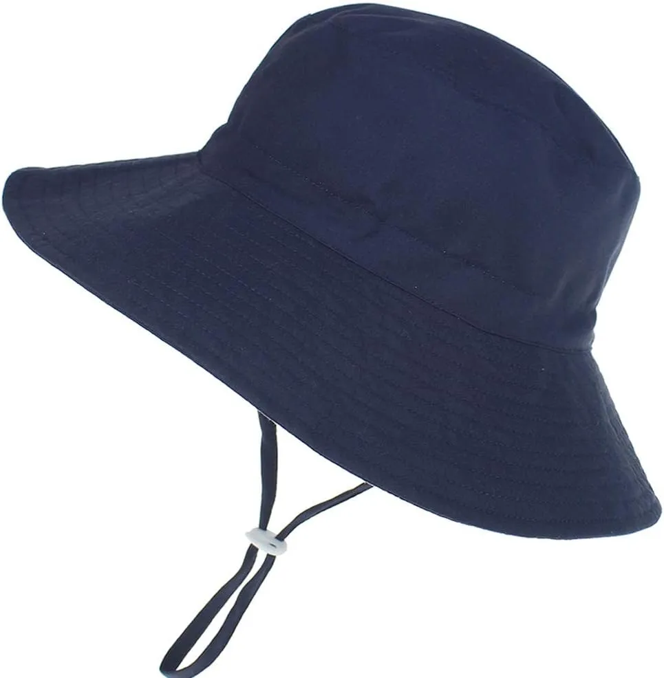 MaxNova Baby Sun Hat Toddler Summer UPF 50  Baby Girl Bucket Hat Wide Brim Beach Hats for Baby Boys 0-7 Years 2pack