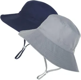 MaxNova Baby Sun Hat Toddler Summer UPF 50  Baby Girl Bucket Hat Wide Brim Beach Hats for Baby Boys 0-7 Years 2pack