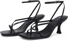 PiePieBuy Women's Lace Up Heeled Sandals Square Flip Flop High Heels Strappy Party Shoes