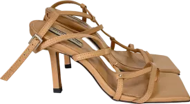 River Island Beige Strap Heeled Sandals UK 4 EU 37 👠